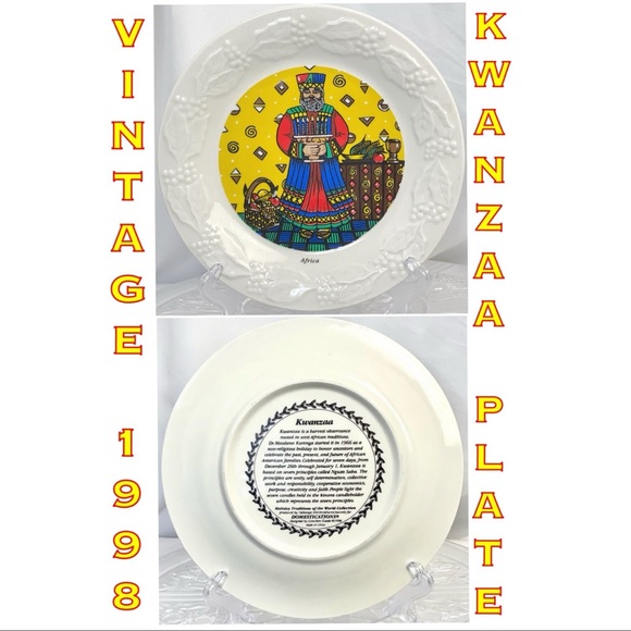 Vintage ‘98 Gretchen Gaede Holiday Traditions of the World Africa/Kwanzaa Plate - Picture 1 of 5